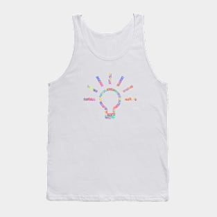 Light Bulb Idea Silhouette Shape Text Word Cloud Tank Top